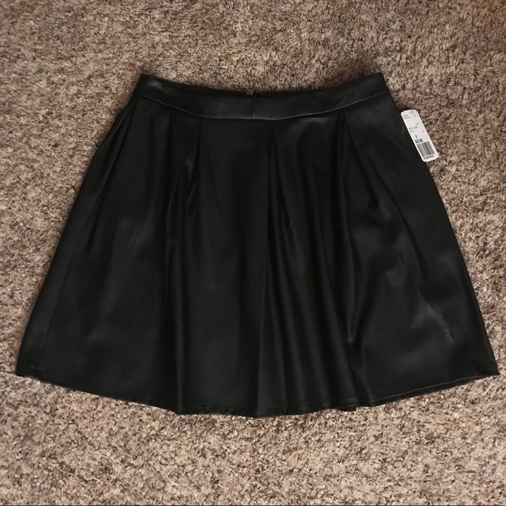 Faux Leather/Polyester Mini Skirt
